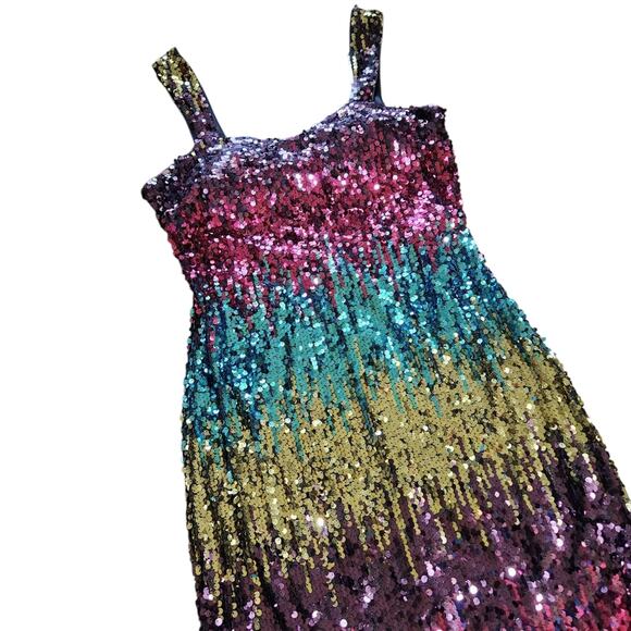 GUESS multicolor sequin sheath dress size 12 - Picture 3 of 12